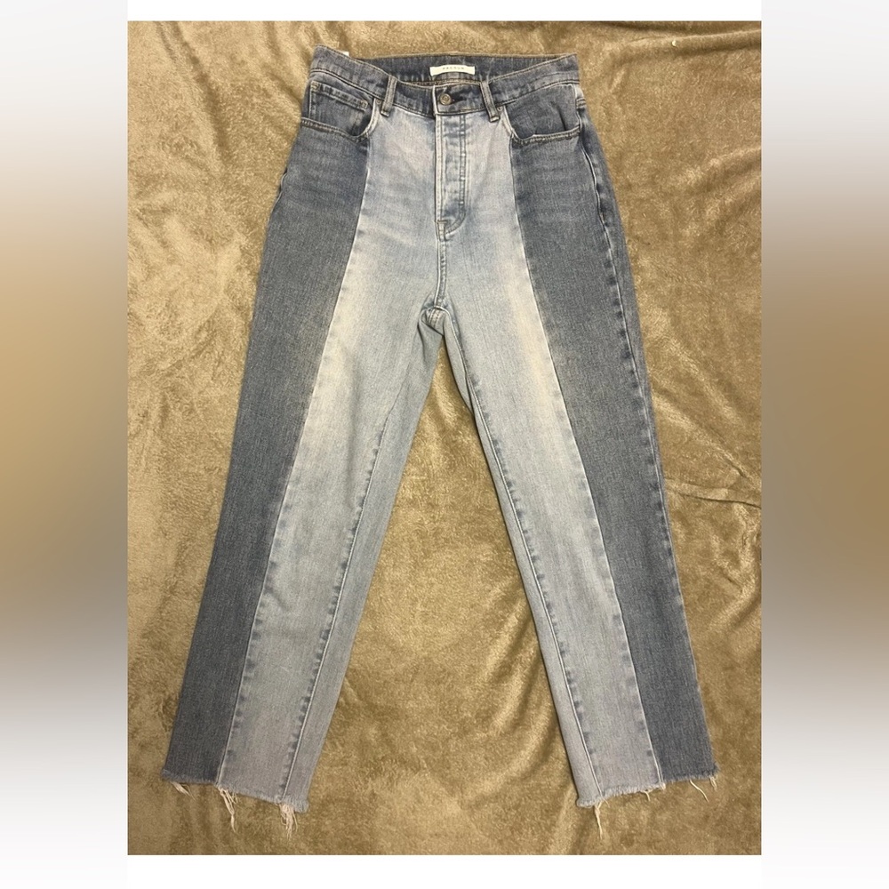 PacSun 27”Waist High Rise Two-Tone Jeans - Light and Dark Blue